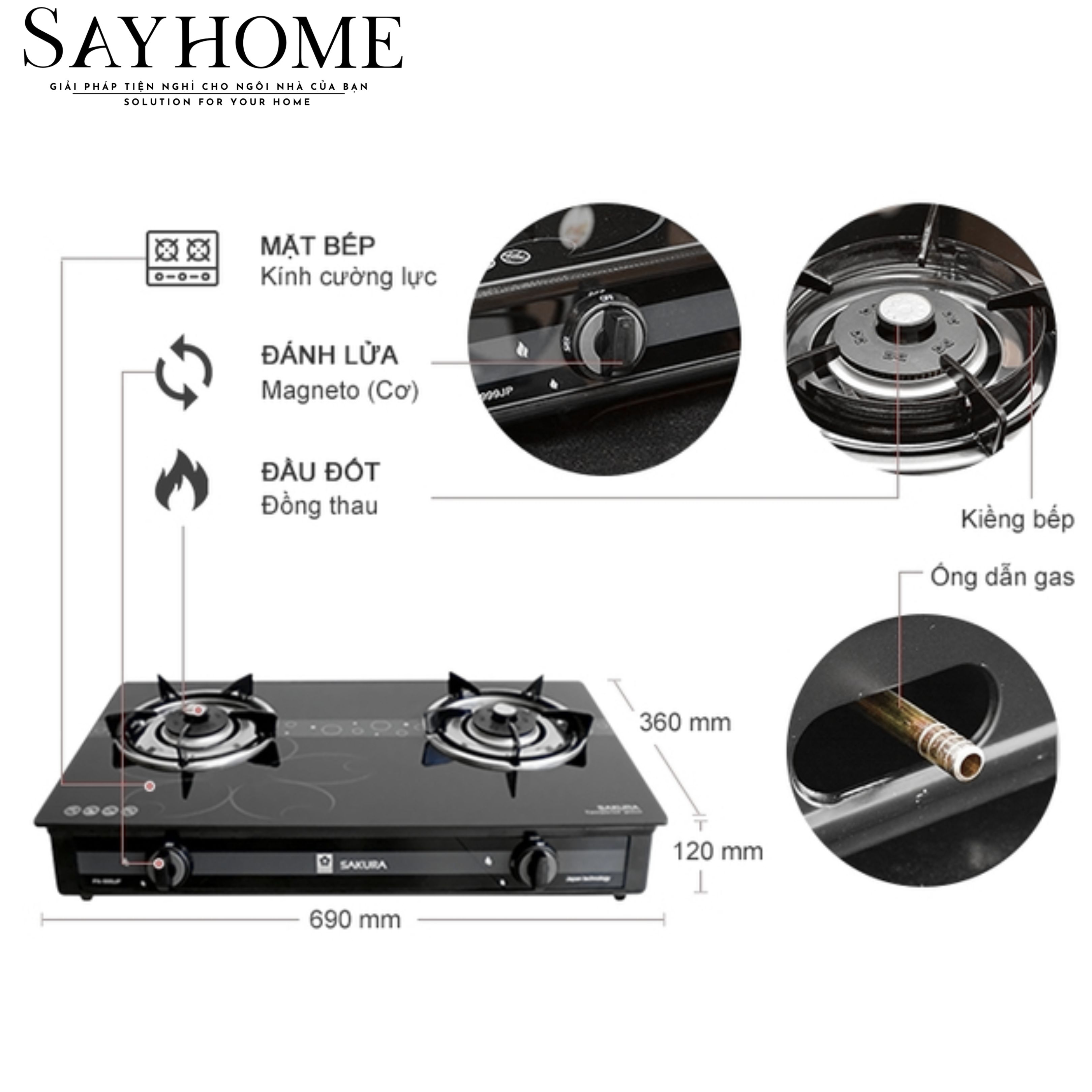 Bếp gas đôi SAKURA PA-999JP tại thành phố Hồ Chí Minh