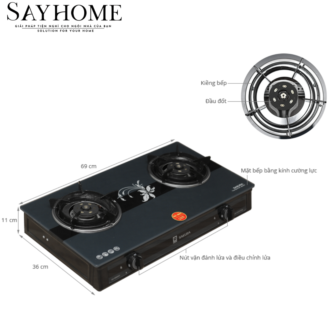 Bếp gas đôi SAKURA SA-690GH tại thành phố Hồ Chí Minh