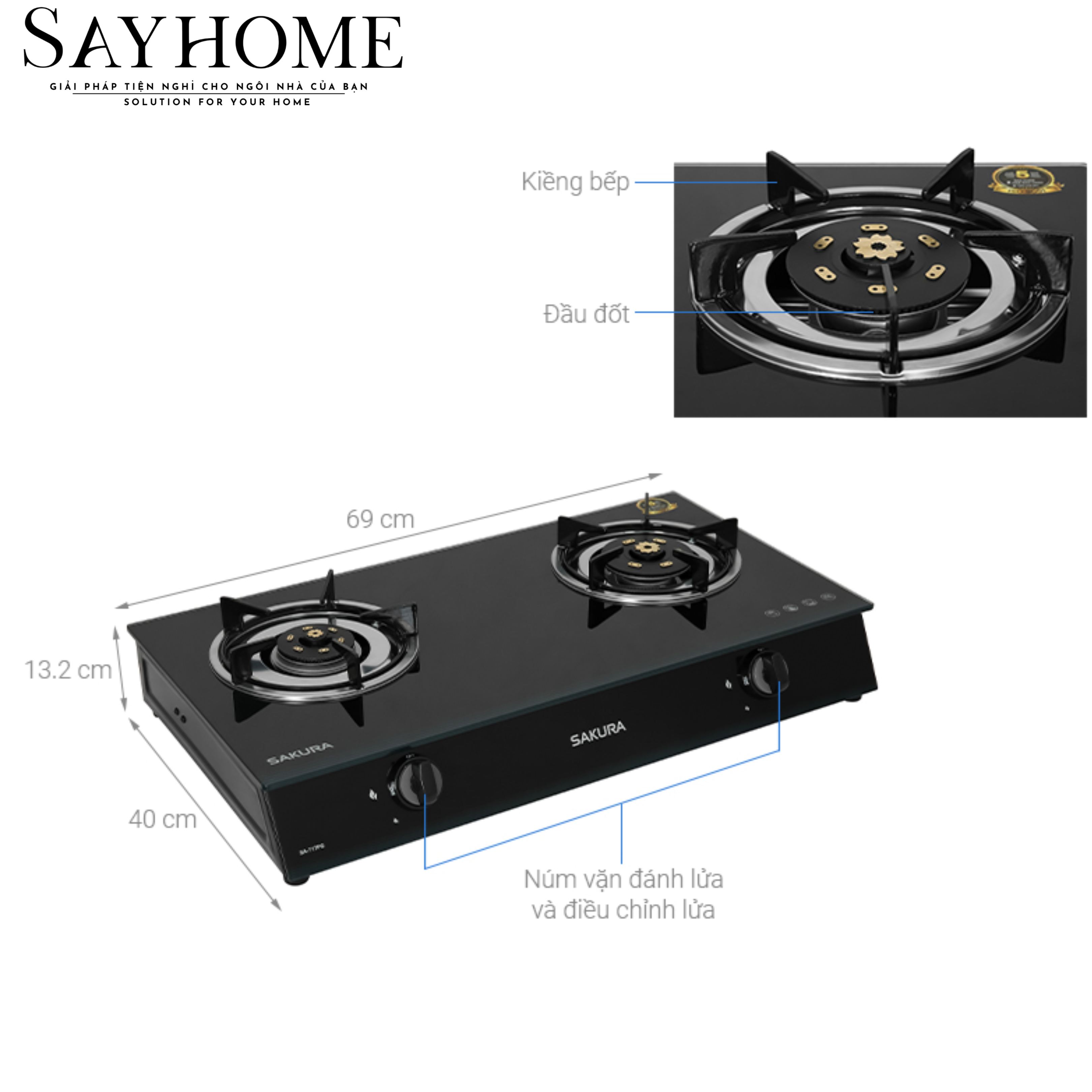 Bếp gas đôi SAKURA SA-718BG tại thành phố Hồ Chí Minh