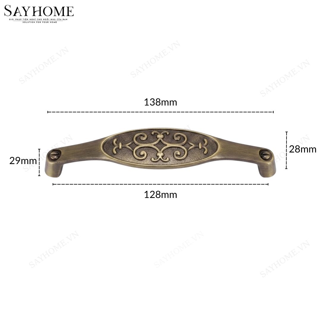 Tay nắm tủ tân cổ điển Vintage màu đồng SH7057 tại thành phố Hồ Chí Minh
