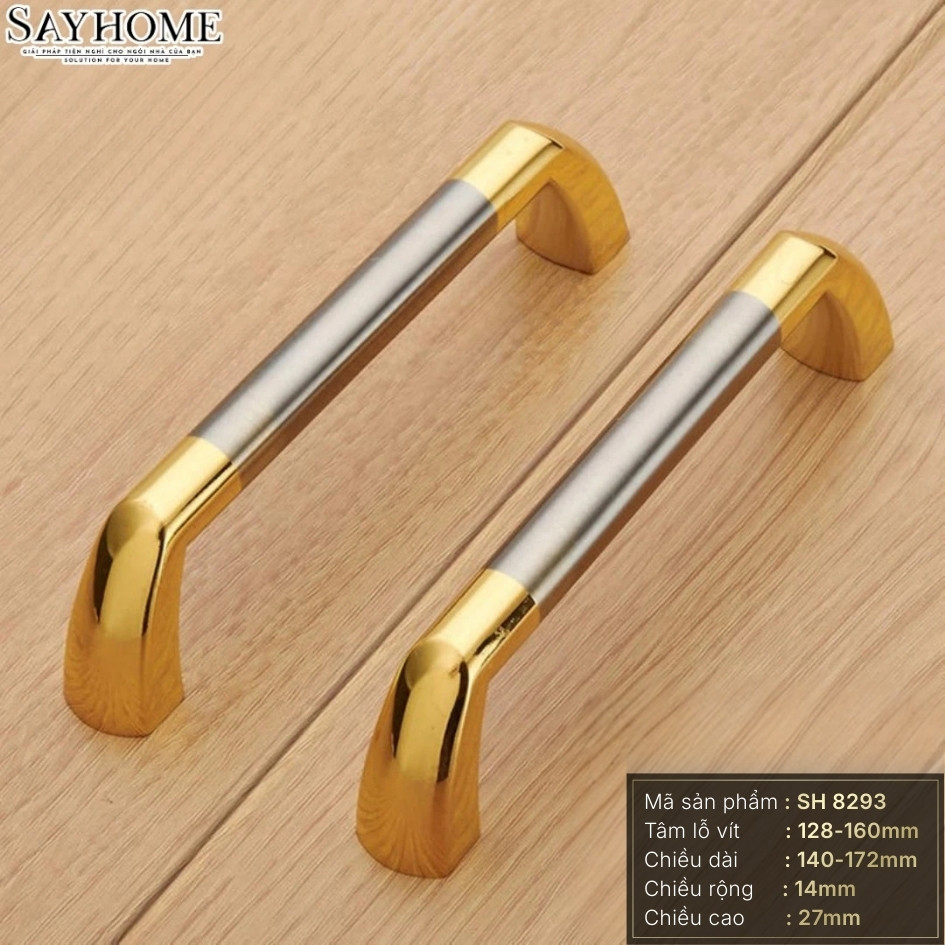 Tay nắm tủ hiện đại màu bạc vàng SH8293 tại thành phố Hồ Chí Minh