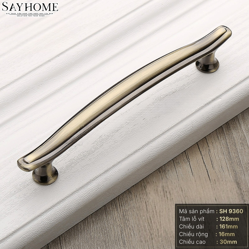 Tay nắm tủ tân cổ điển màu vàng đồng SH9360 tại thành phố Hồ Chí Minh