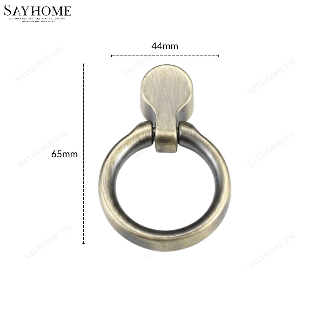 Tay nắm tủ khoen tròn tân cổ điển vintage màu đồng SH9245 tại thành phố Hồ Chí Minh