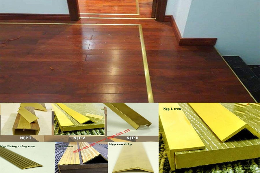 Nẹp đồng trang trí sàn gỗ