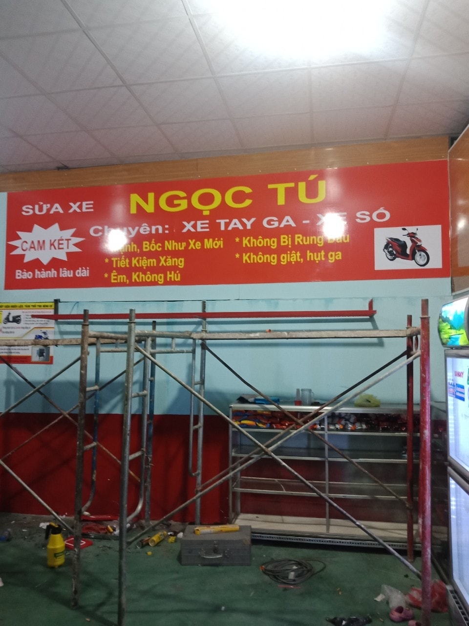 Mẫu biển hiệu sửa xe Ngọc bằng alu