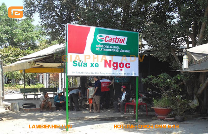 Mẫu biển hiệu sửa xe ngoài trời bằng Alu