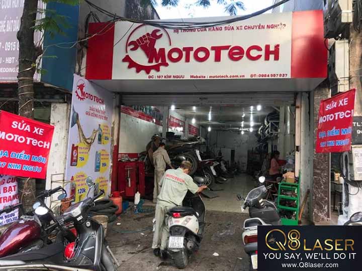 Mẫu biển hiệu sửa xe Mototech bằng alu