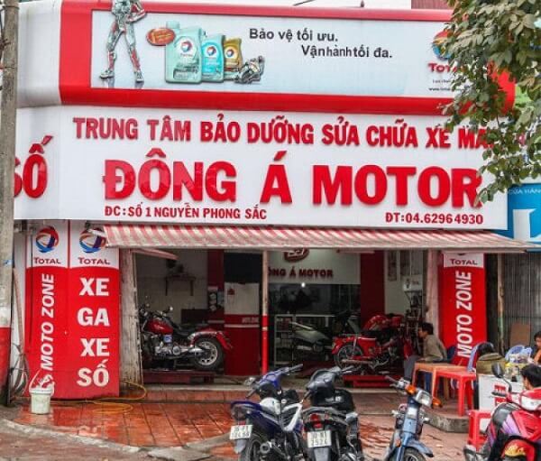 Mẫu bảng hiệu sửa xe máy Đông Á Motor bằng mica nổi