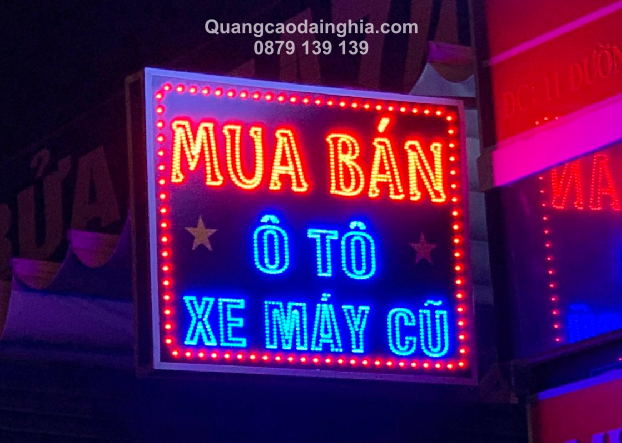 Mẫu bảng hiệu cửa hàng mua bán xe bằng đèn led
