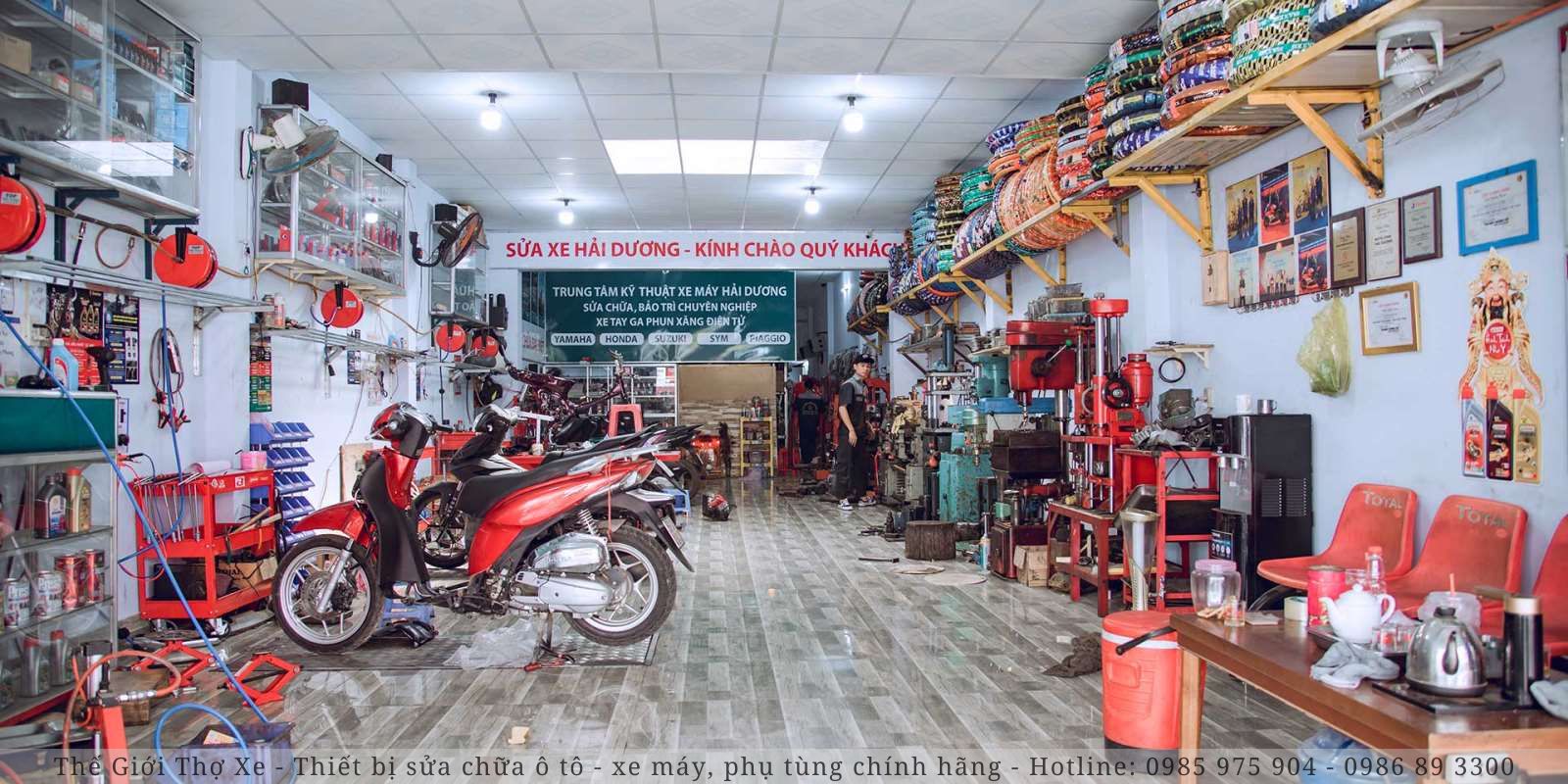 Mô hình tiệm sửa xe chuyên nghiệp có sự đa dạng về dịch vụ sửa chữa, bảo dưỡng