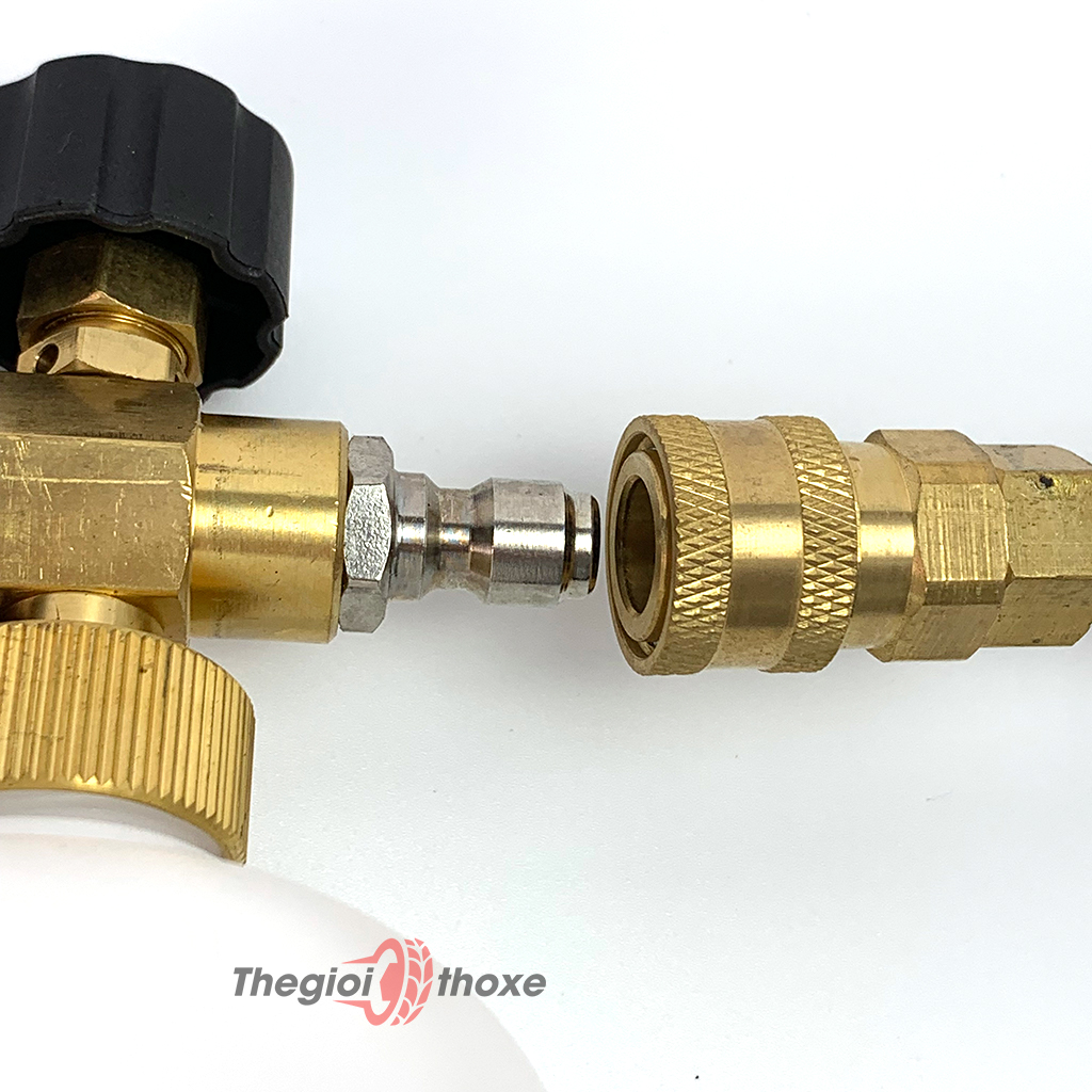 Đầu vào bình tạo bọt tuyết gắn súng phun rửa xe