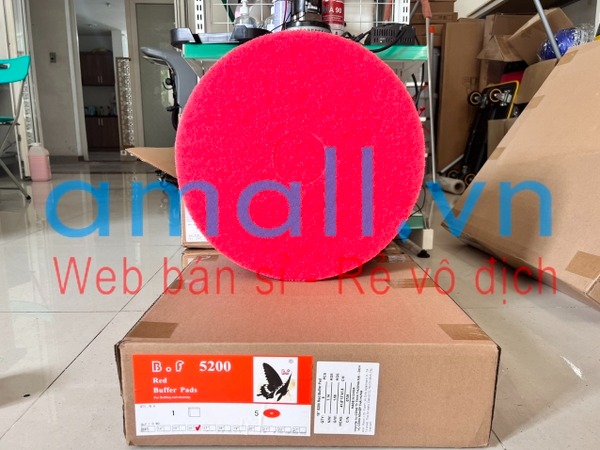 Miếng pad chà sàn BF 5200 đường kính 16 inch, 5 miếng/thùng, màu đỏ