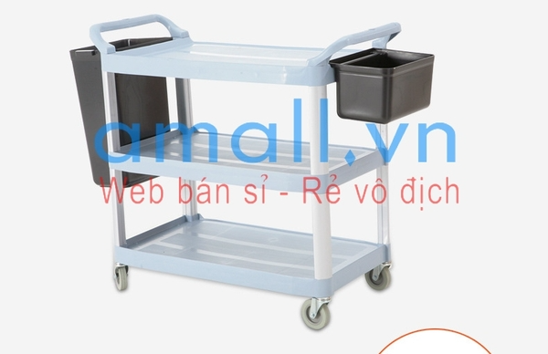 Xe đẩy đồ ăn 3 tầng dùng trong nhà hàng AF08161A Màu xám