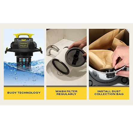 Máy hút bụi 3 chức năng – Khô/Ướt/Thổi – Hiệu Stanley USA – SL19116