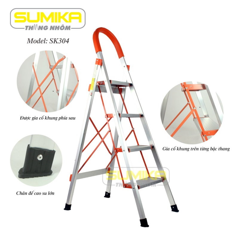 Thang ghế gia đình 4 bậc SUMIKA SK 304, 1.45 Mét