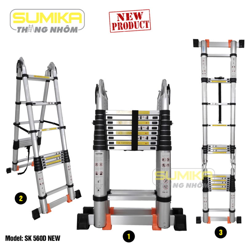 Thang nhôm rút đôi SUMIKA SK 560D 2.8 - 5.6 Mét Mẫu mới