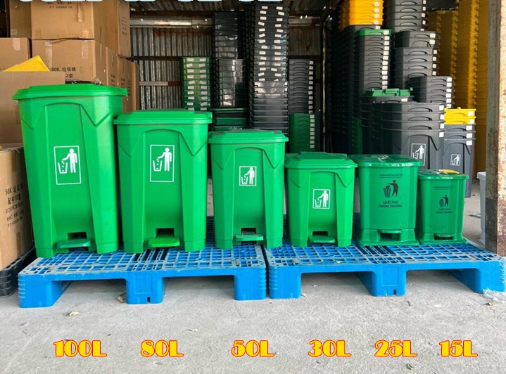 Thùng rác chân đạp nhập khẩu 15l 25l 30l 50l 80l 100l
