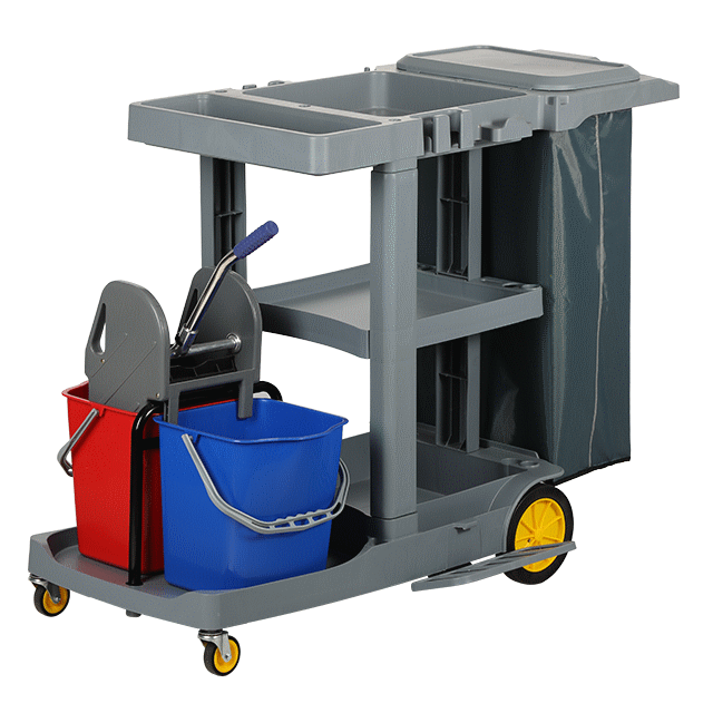 Xe đẩy dọn vệ sinh buồng phòng có xô vắt nước AF08189C