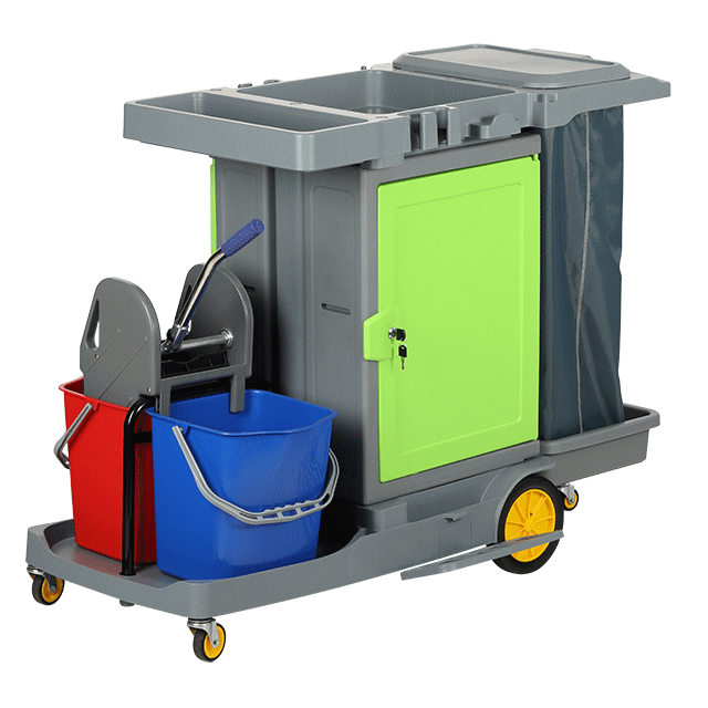 Xe đẩy dọn vệ sinh phòng có xô vắt nước Model: AF08187B