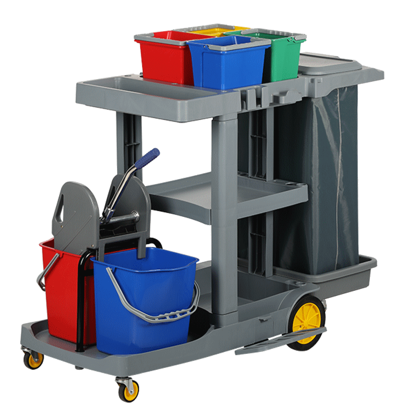 Xe dọn vệ sinh buồng phòng có xô vắt và túi Vinyl Model: AF08189E