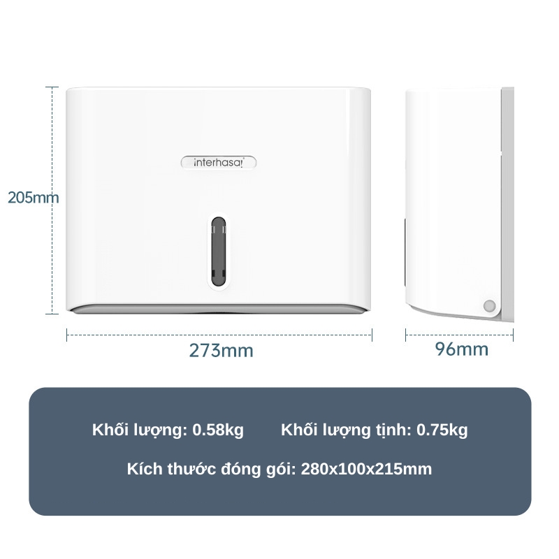 Hộp đựng giấy lau tay treo tường Interhasa HSD-E6007