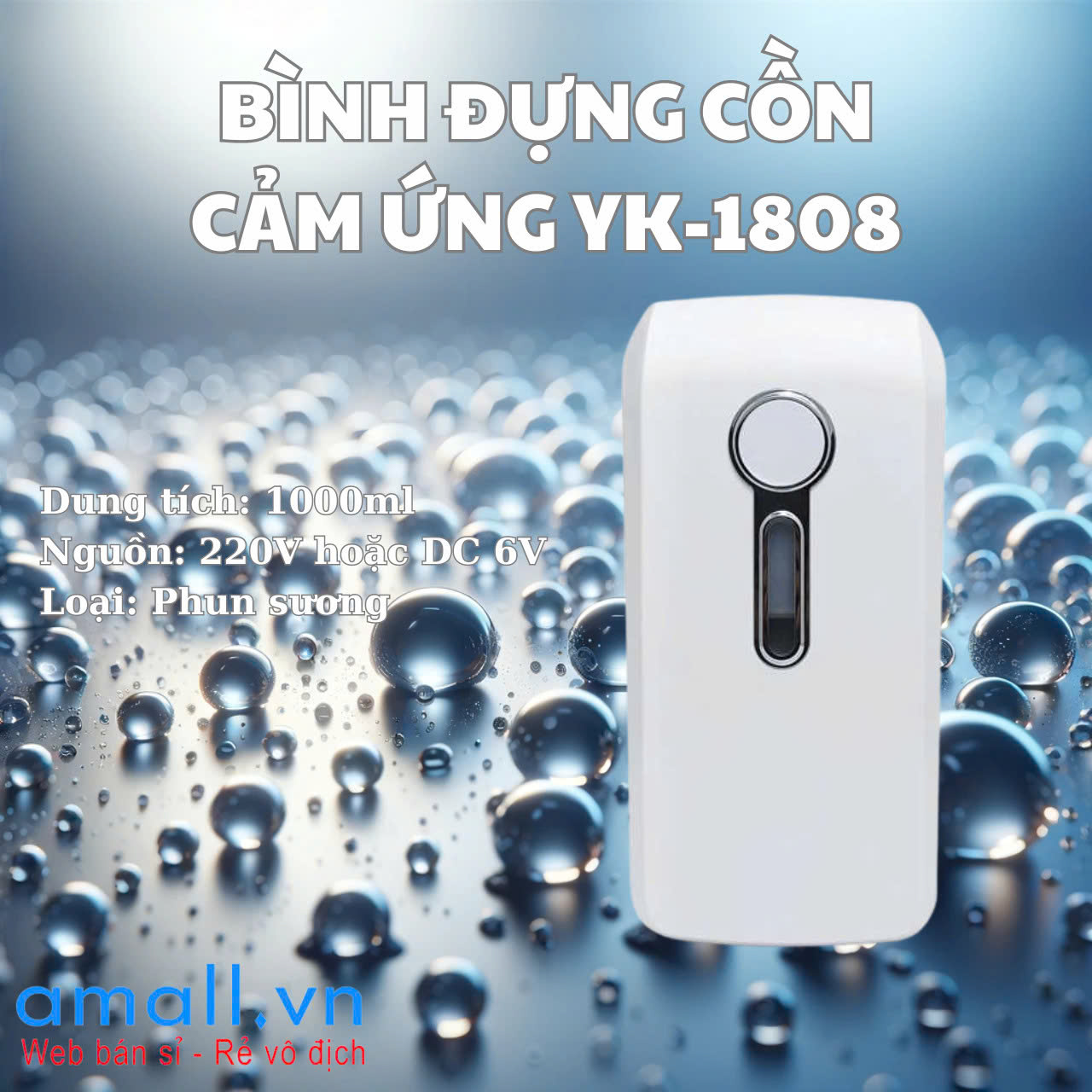 Bình đựng cồn cảm ứng YK1808 Vuông