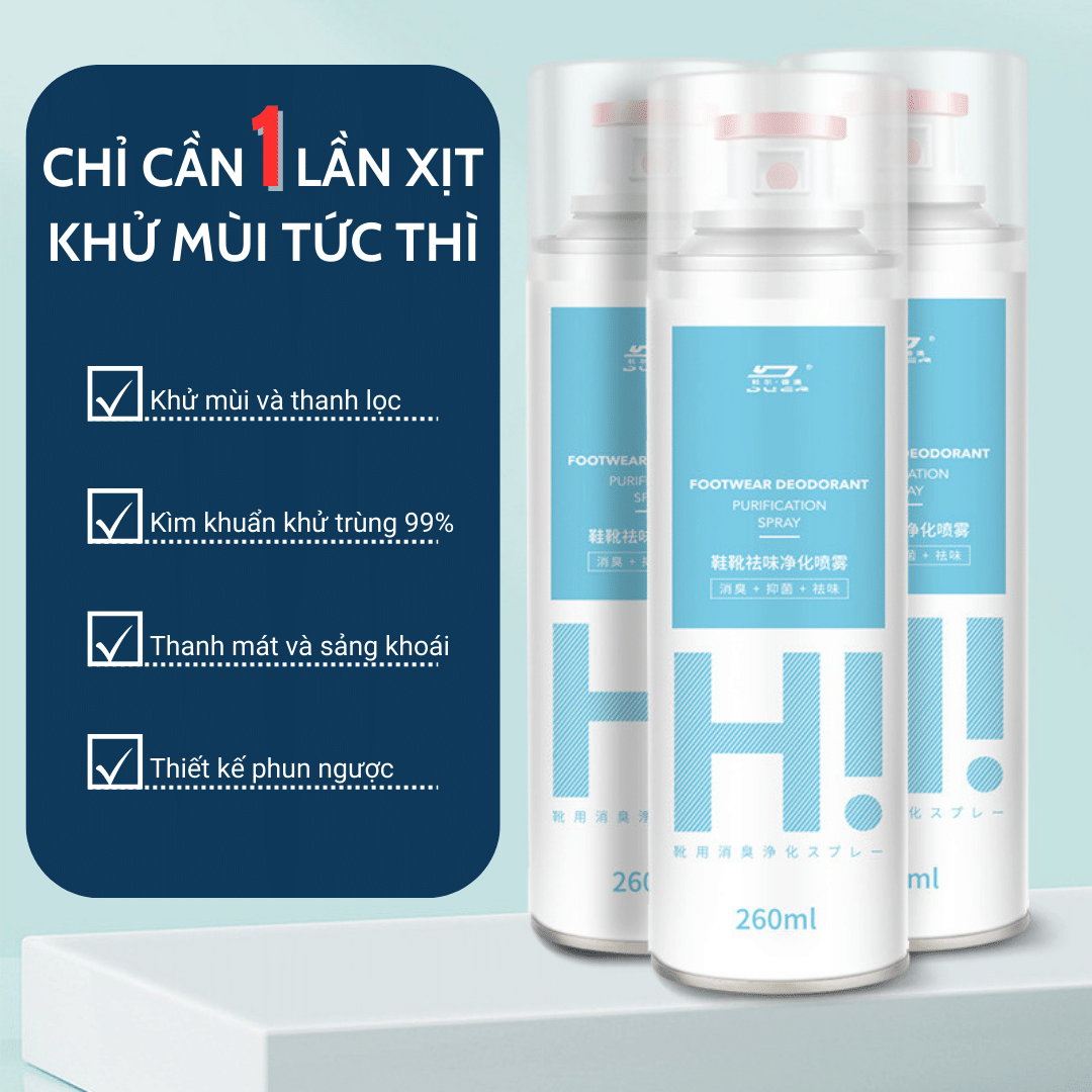 Chai Xịt Nano Ag+ Khử Mùi Khử Khuẩn Cho Giày Thể Thao