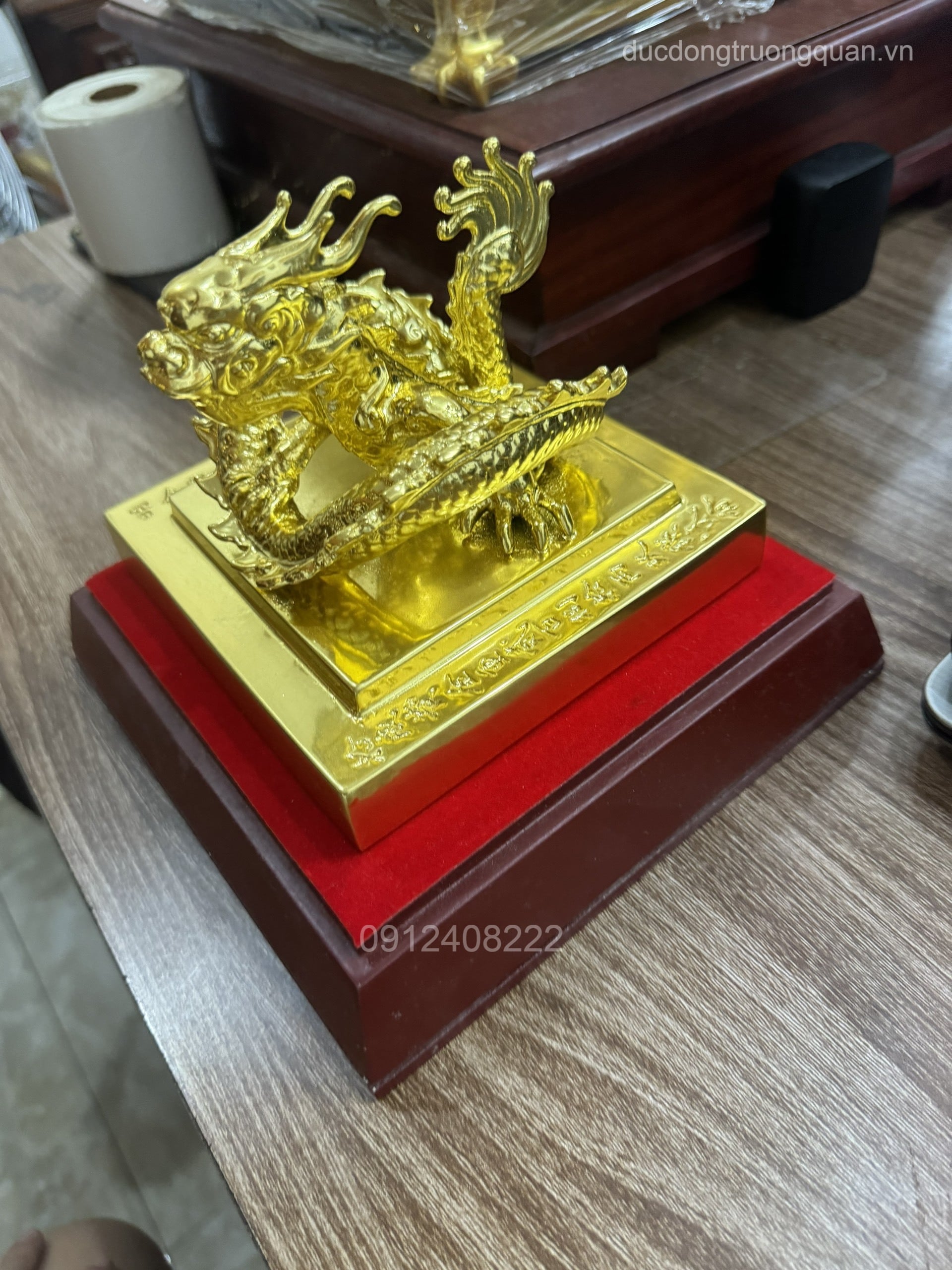ẤN RỒNG HOÀNG ĐẾ CHI BẢO DÁT VÀNG