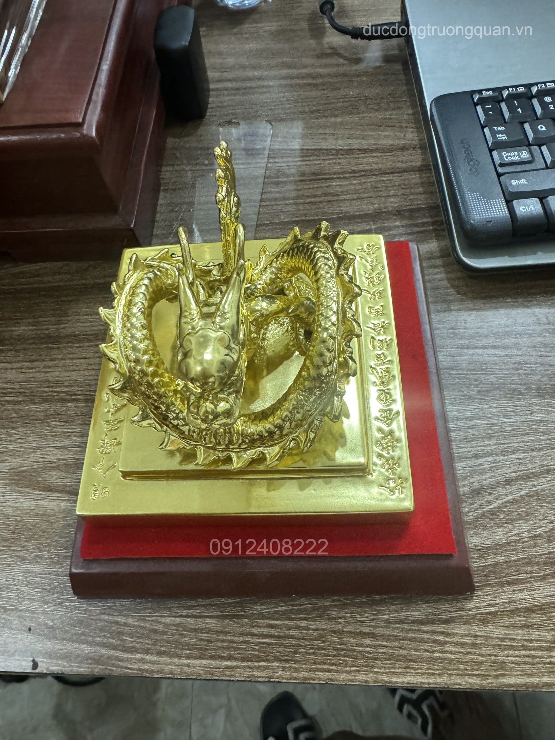 ẤN RỒNG HOÀNG ĐẾ CHI BẢO DÁT VÀNG