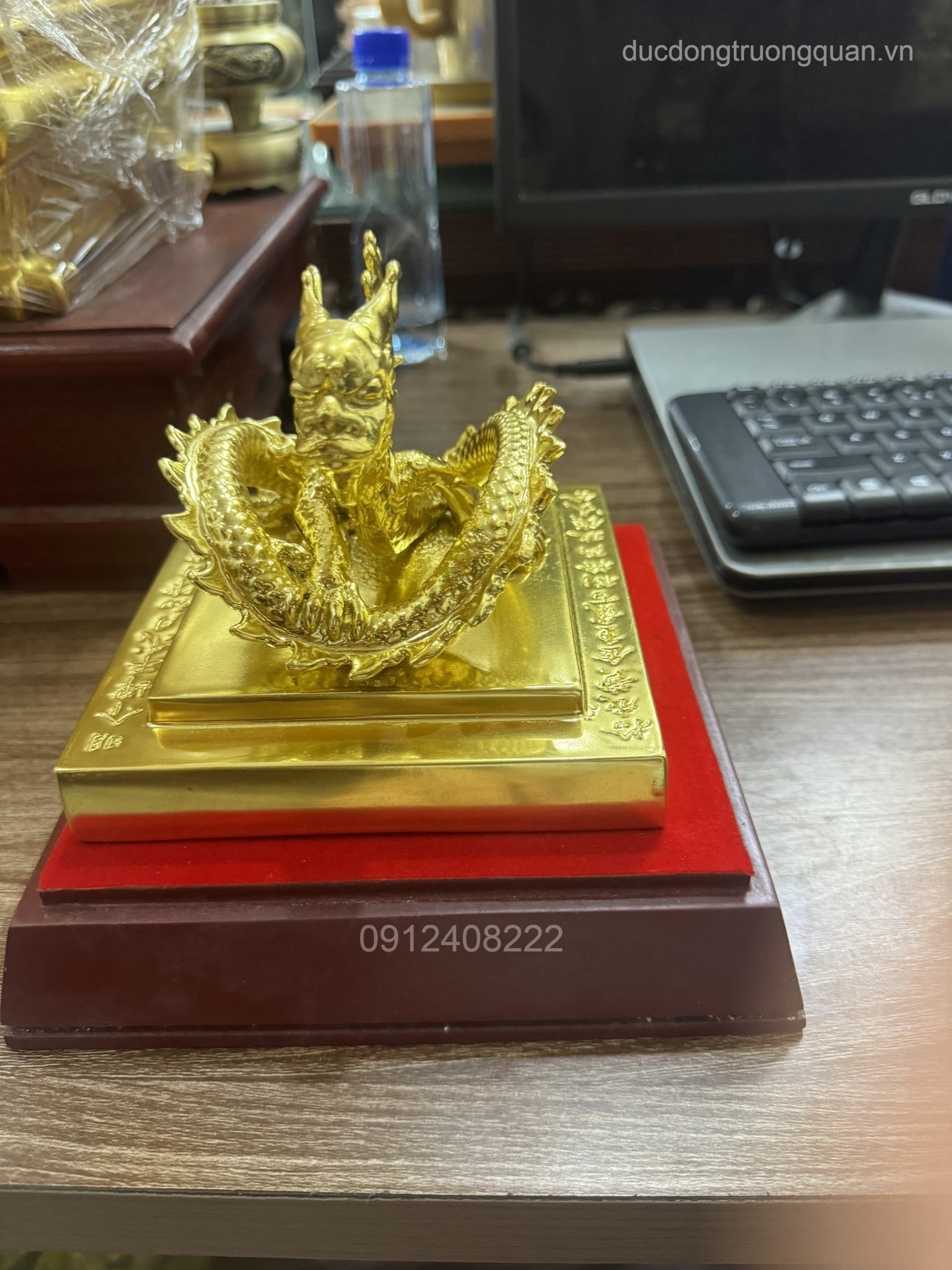 ẤN RỒNG HOÀNG ĐẾ CHI BẢO DÁT VÀNG