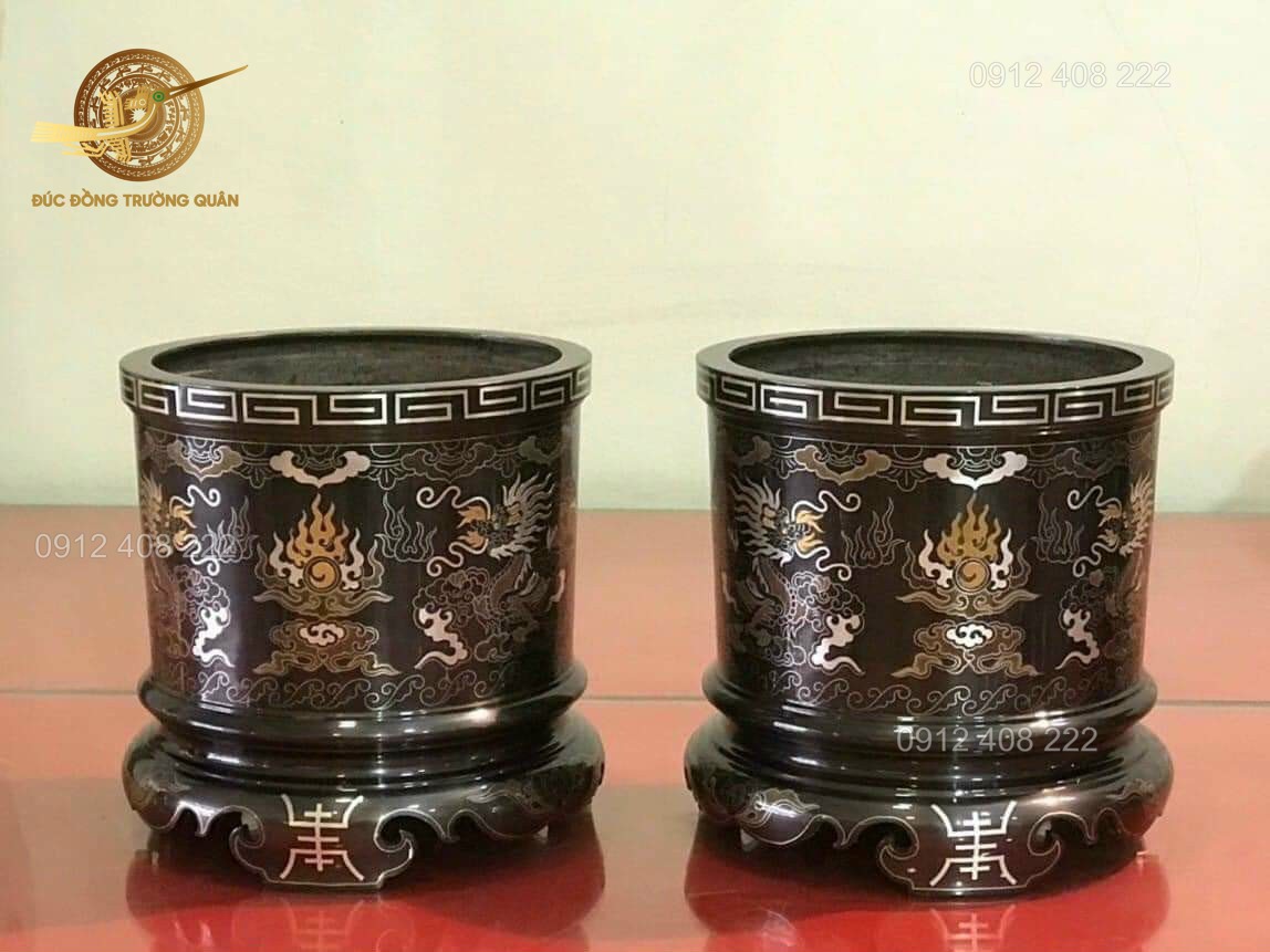 BỘ 3 BÁT HƯƠNG ĐỒNG ĐỎ KHẢM NGŨ SẮC CAO CẤP