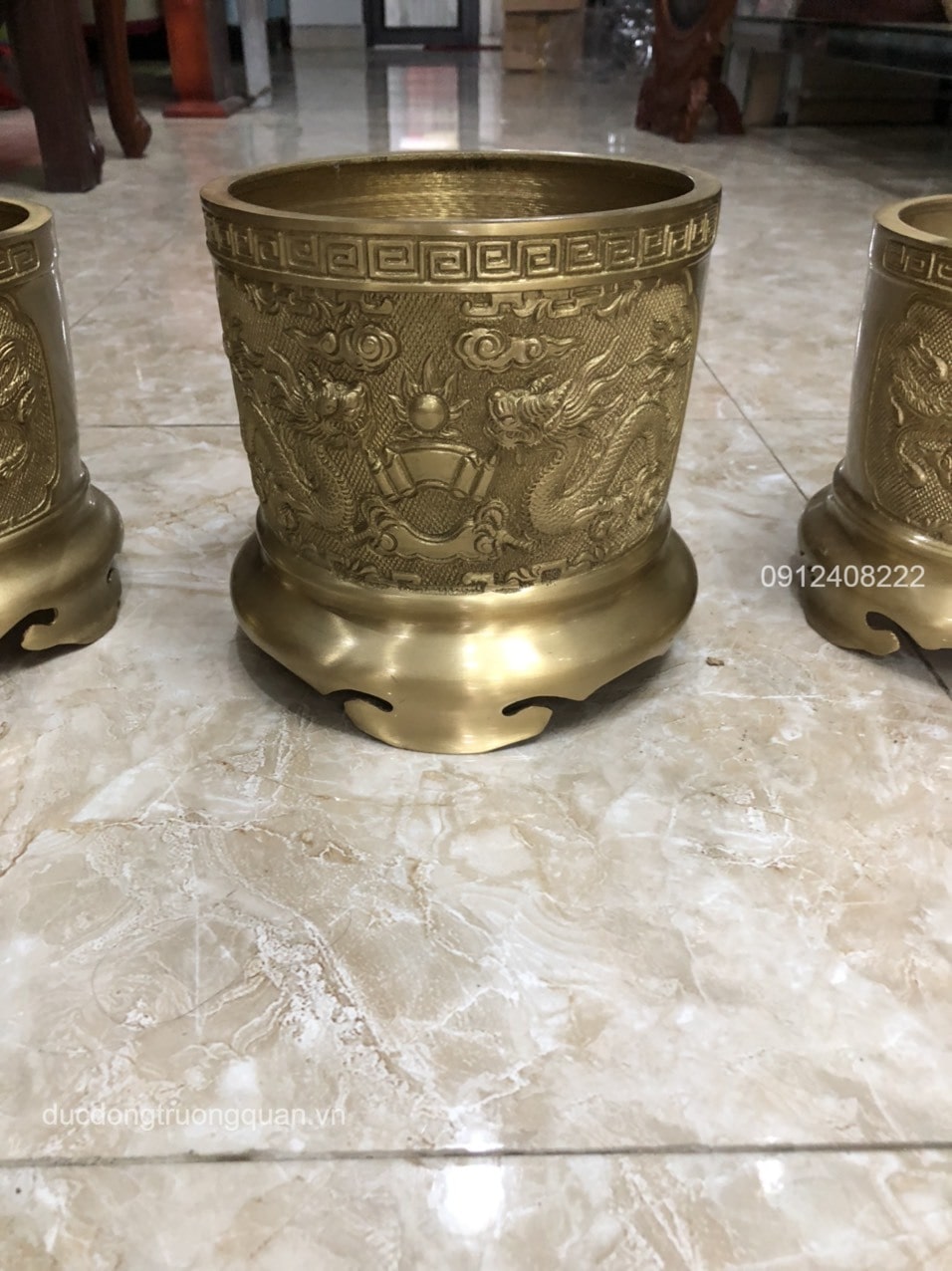 BỘ BA BÁT HƯƠNG BẰNG ĐỒNG VÀNG ĐƯỜNG KÍNH 16CM-18CM-16 CM