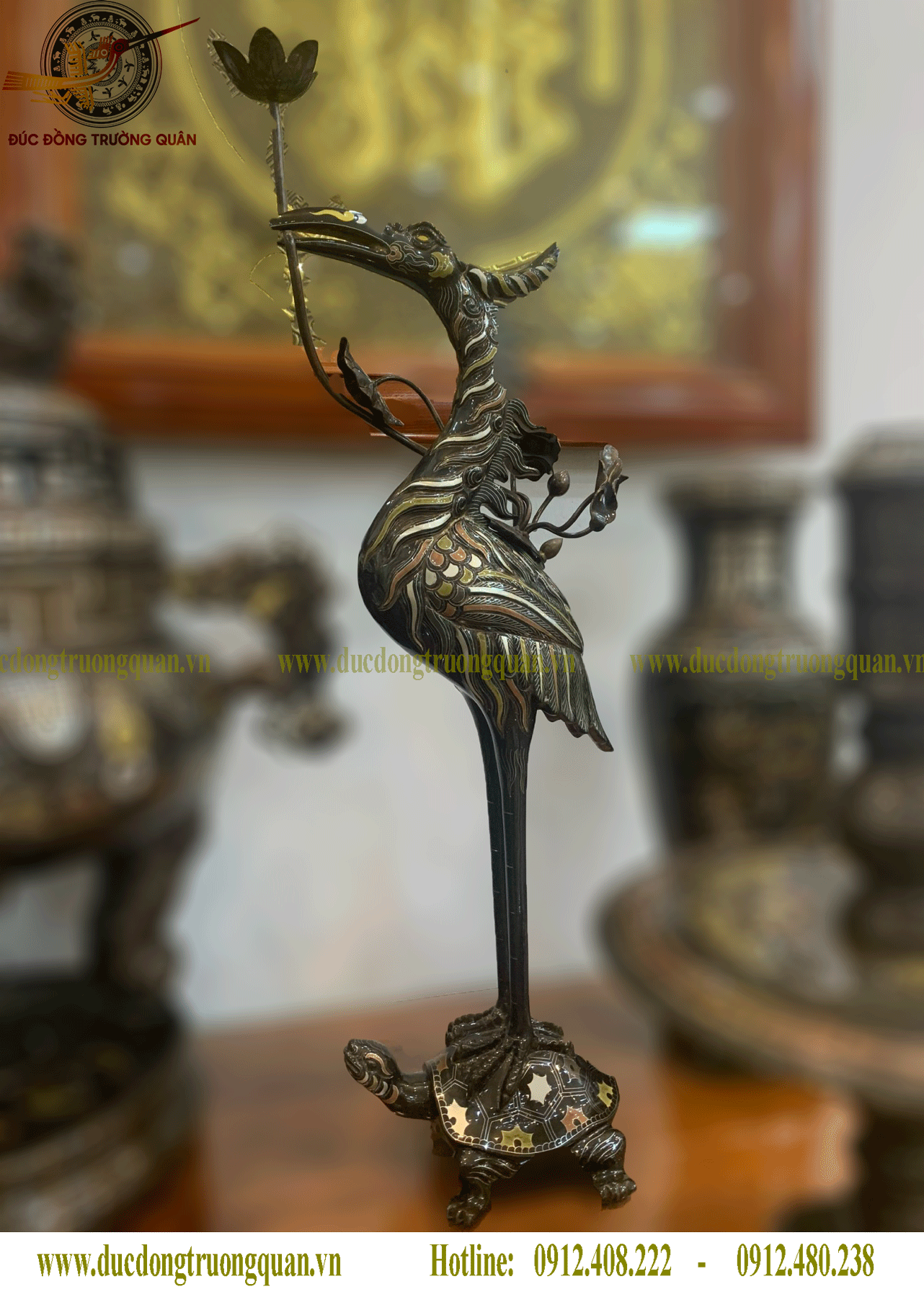 Hạc thờ khảm ngũ sắc