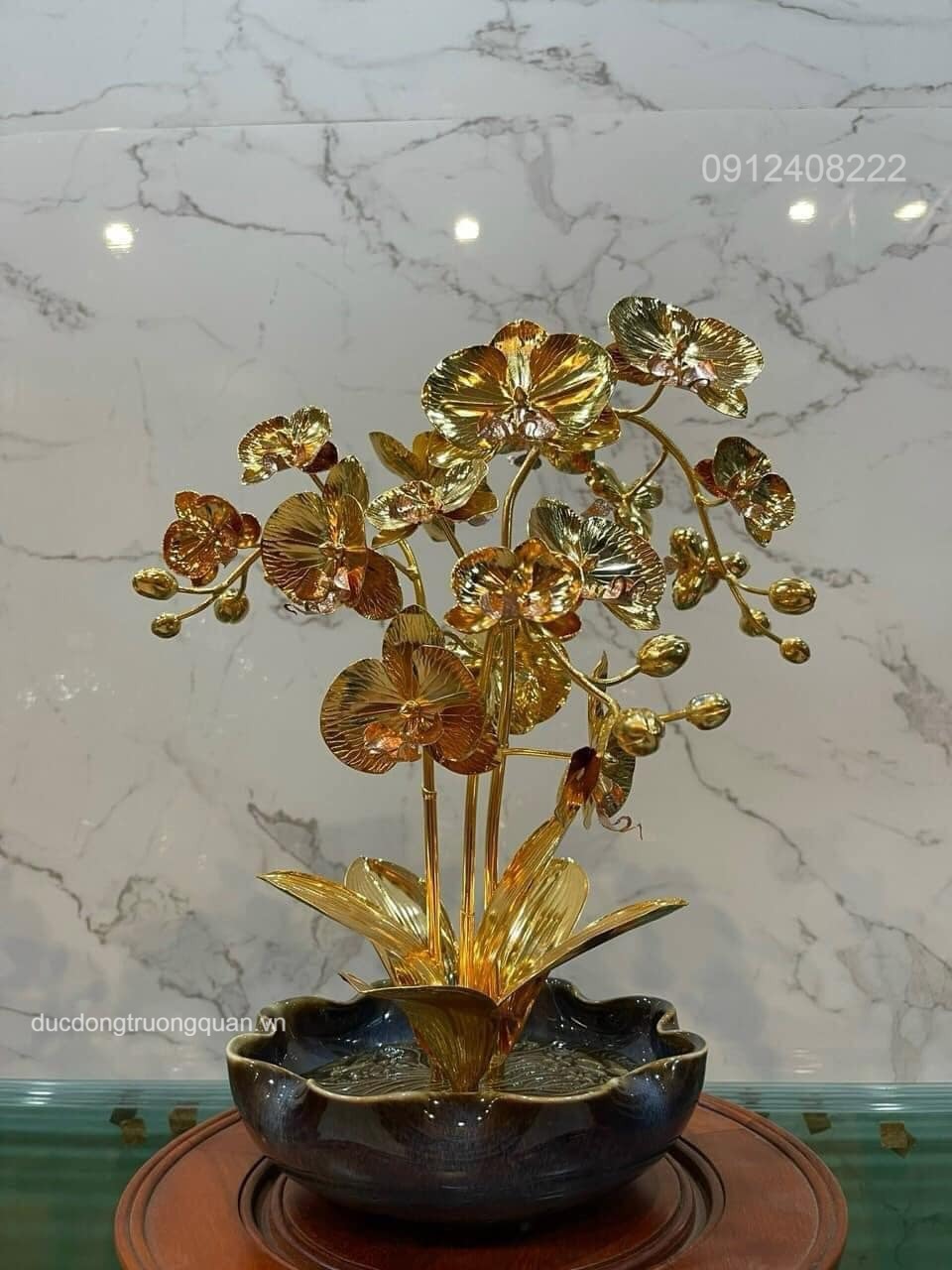 TỔNG HỢP NHỮNG MẪU CHẬU HOA LAN BẰNG ĐỒNG MẠ VÀNG 24K
