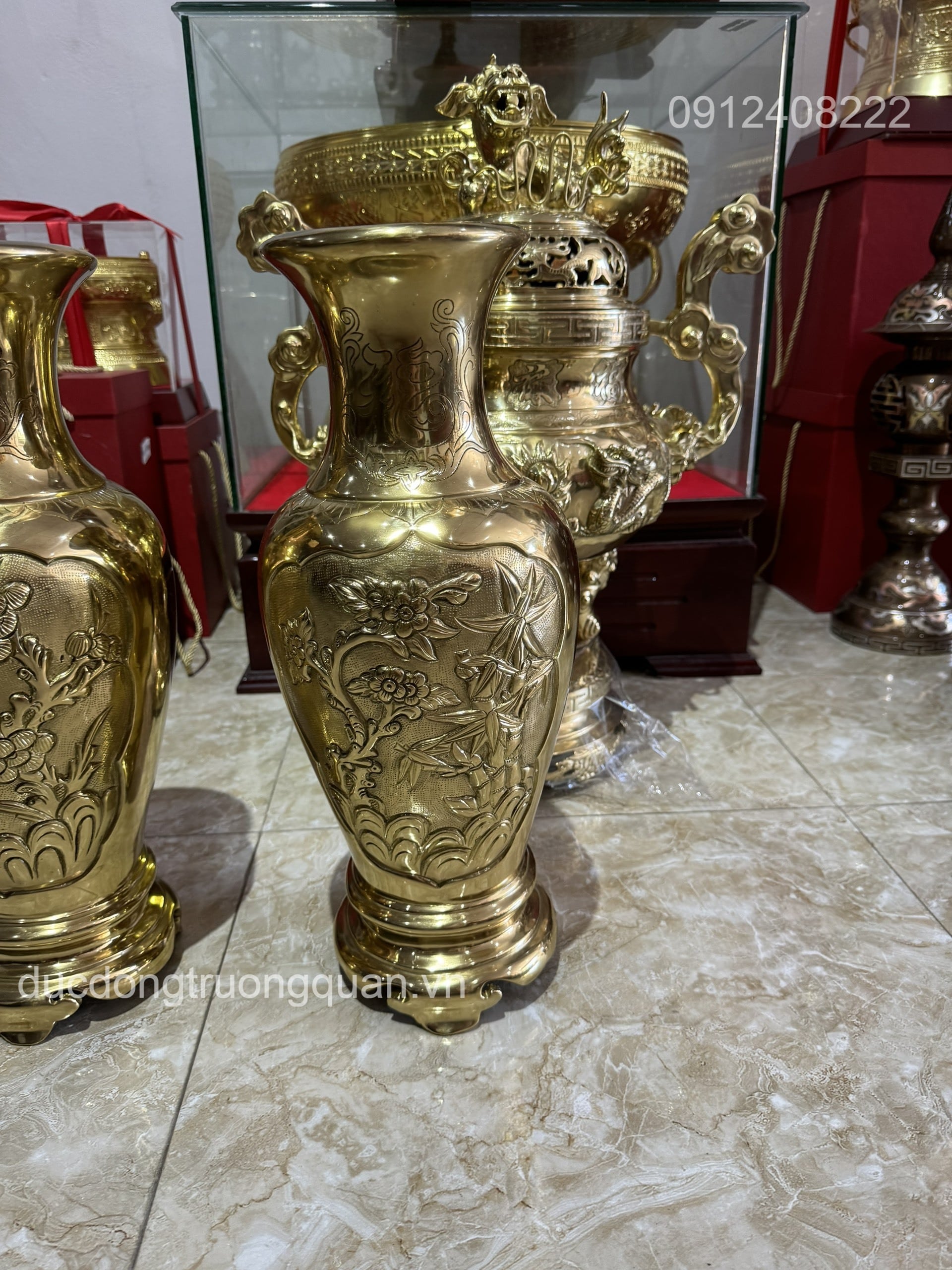 LỤC BÌNH TỨ QUÝ BẰNG ĐỒNG VÀNG CATUT