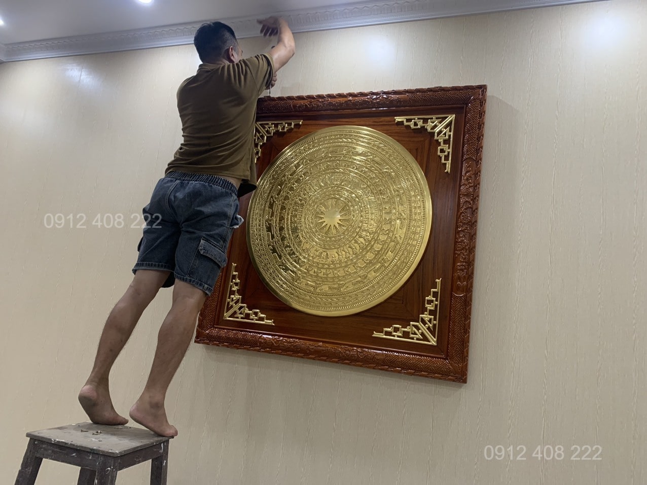 Hoàn Thiện Lắp Đặt Mặt Trống Đồng 90CM