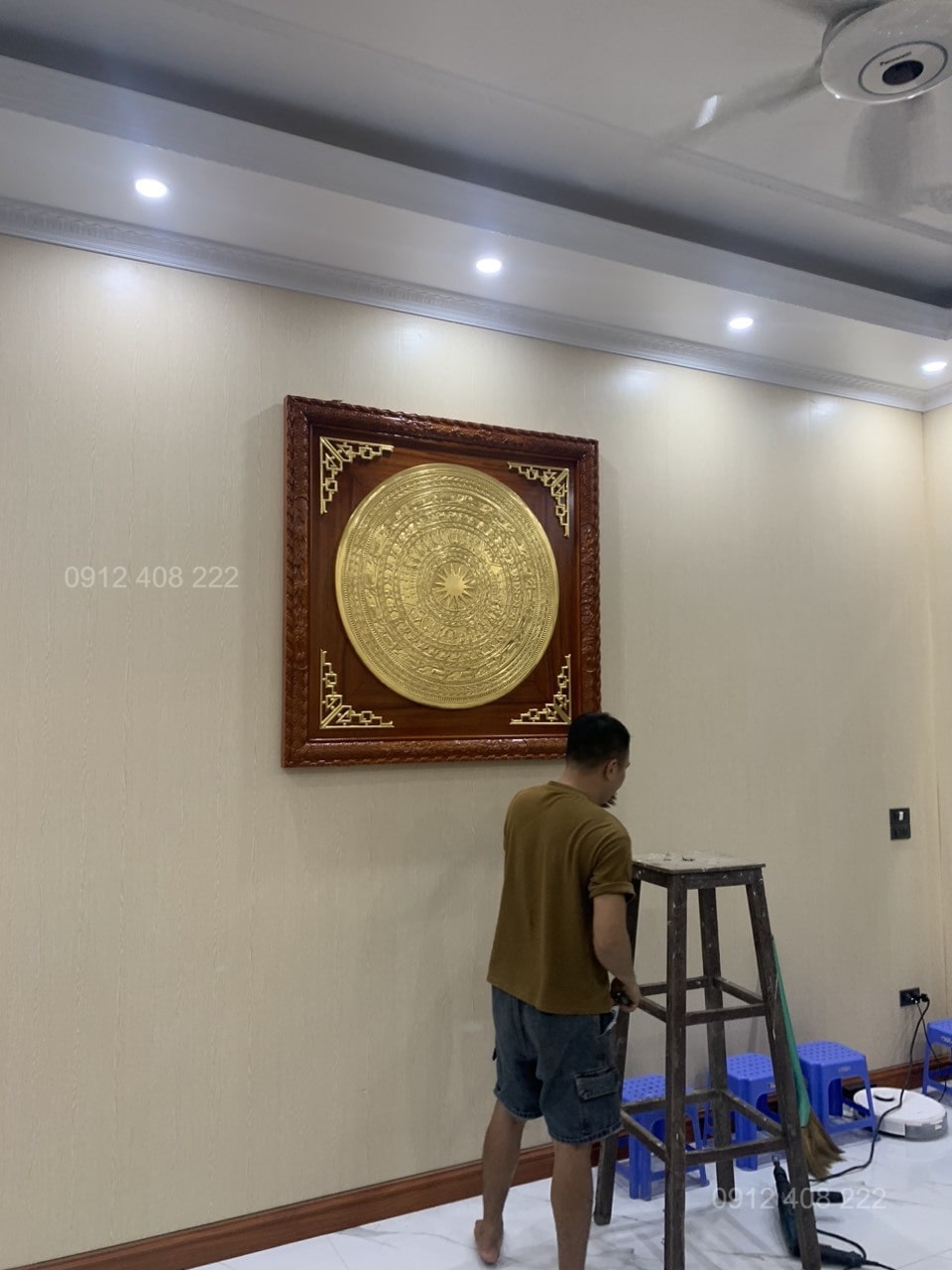 Hoàn Thiện Lắp Đặt Mặt Trống Đồng 90CM