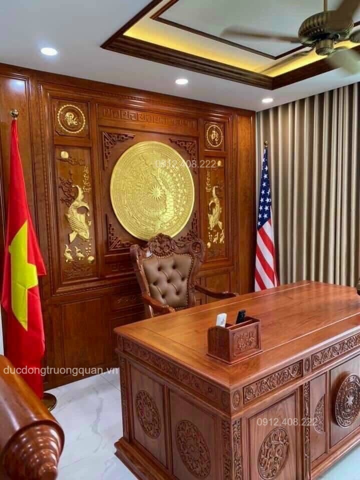 MẶT TRỐNG ĐỒNG DÁT VÀNG 24K