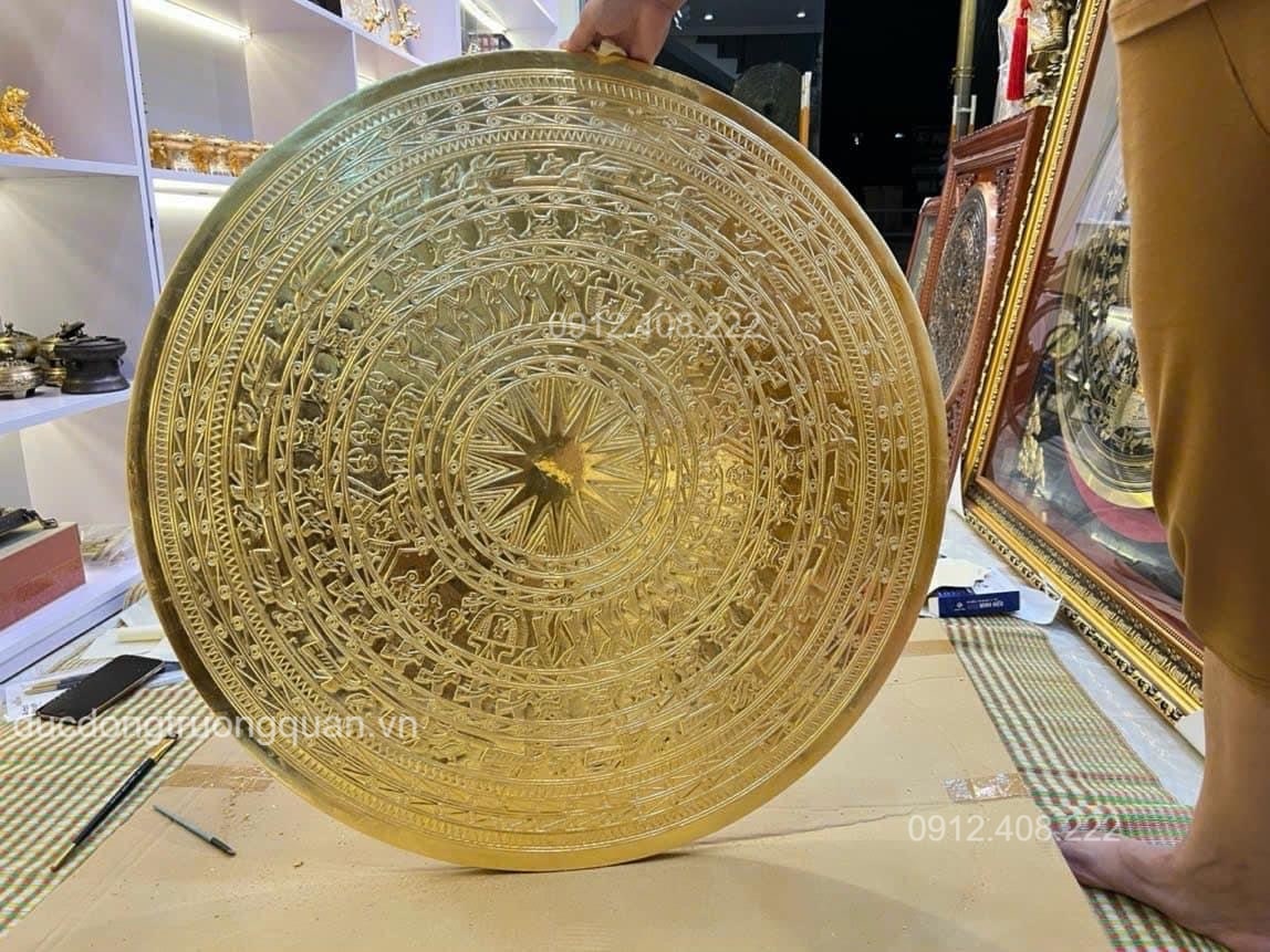 MẶT TRỐNG ĐỒNG DÁT VÀNG 24K
