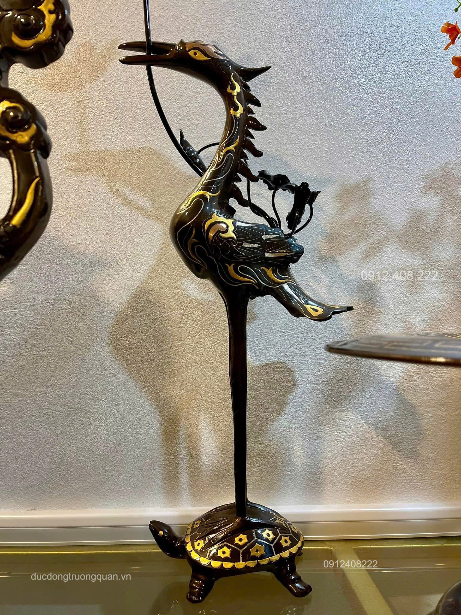BỘ ĐỈNH ĐỒNG HOA SÒI KHẢM TAM KHÍ  CAO 60CM