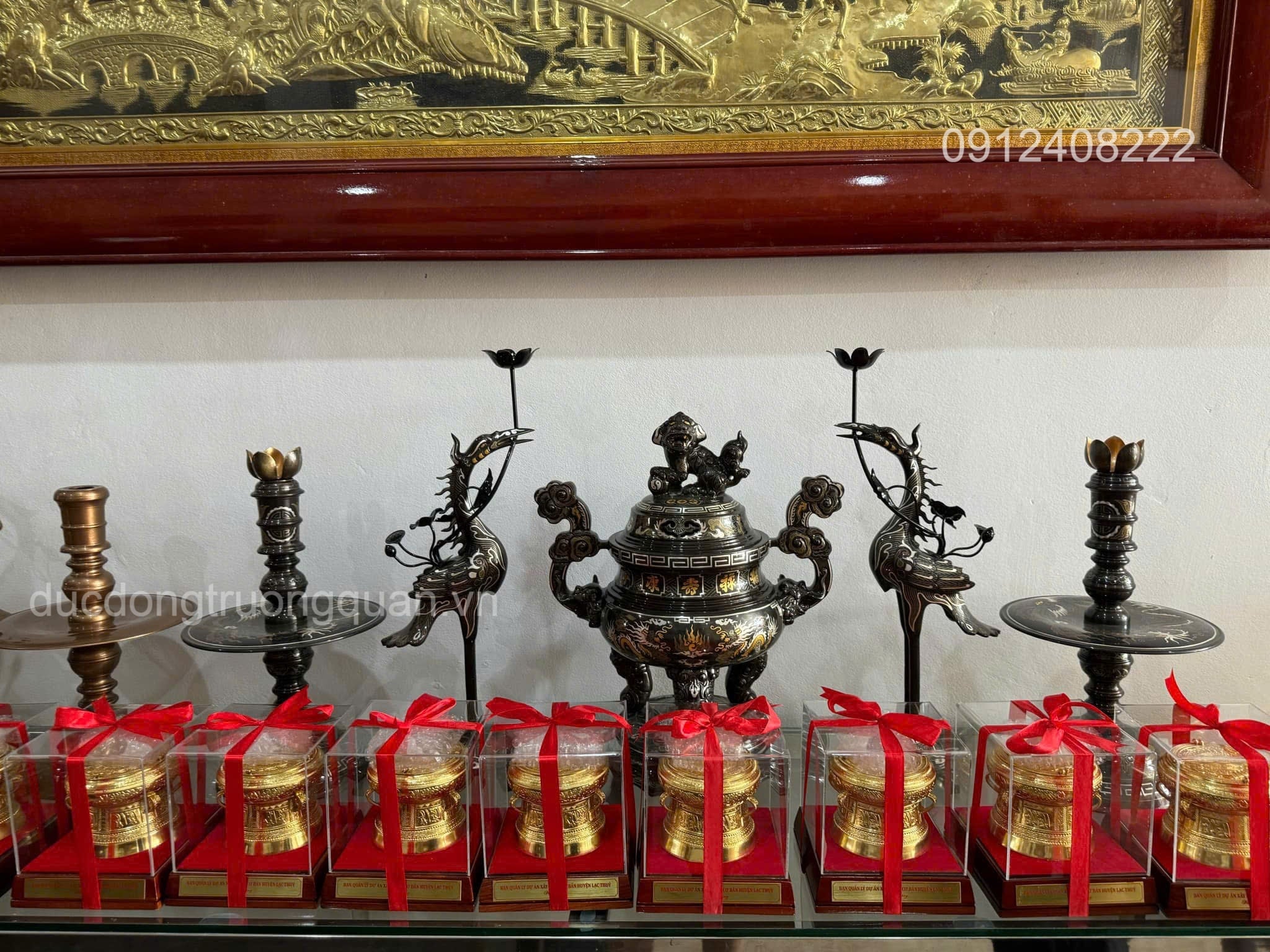 BÁO GIÁ TRỐNG ĐỒNG LƯU NIỆM MẠ VÀNG 24K - MUA TRỐNG ĐỒNG QUÀ TẶNG
