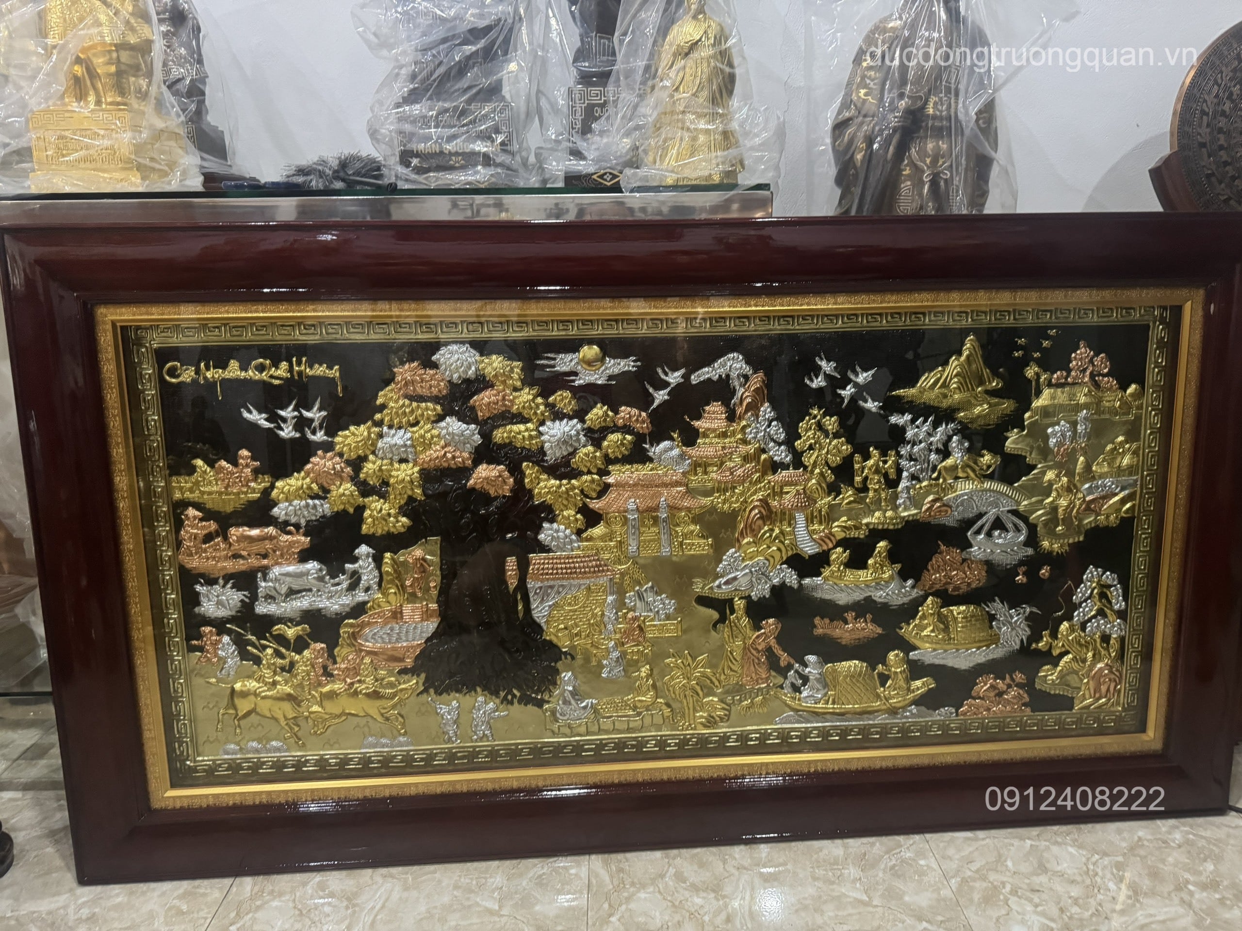 TRANH ĐỒNG CỘI NGUỒN QUÊ HƯƠNG KÍCH THƯỚC 90CMX1M7