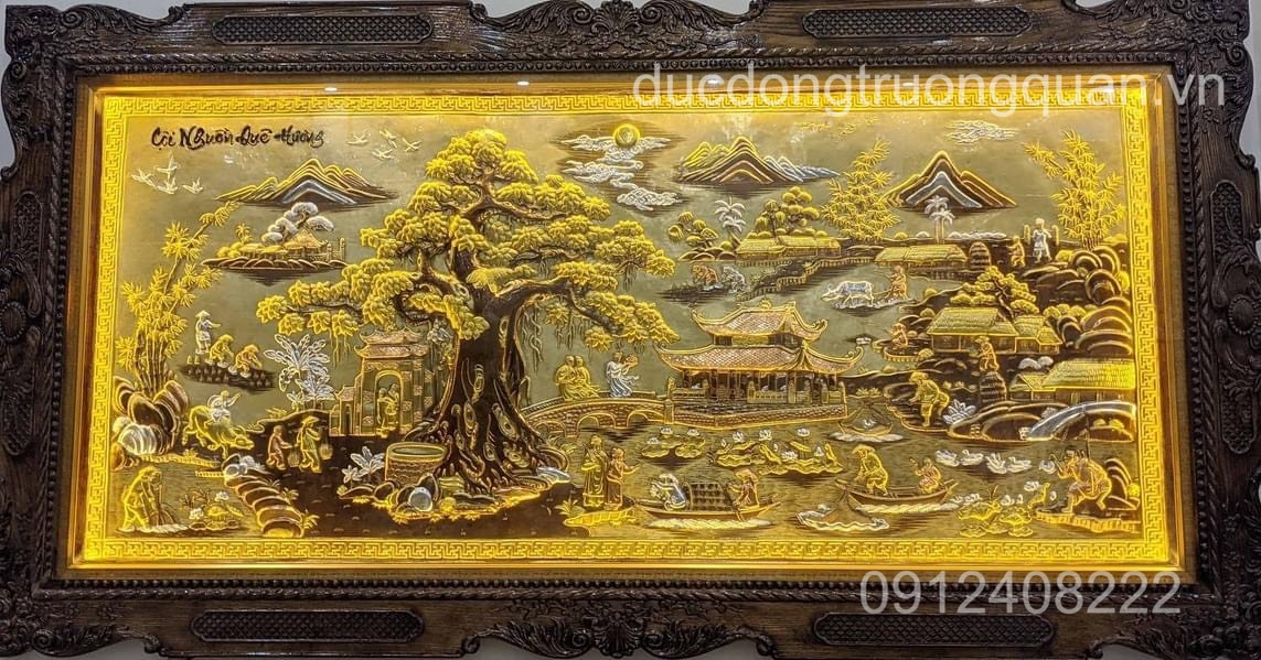 TRANH CỘI NGUỒN QUÊ HƯƠNG BẰNG ĐỒNG 1M2 X 2M3