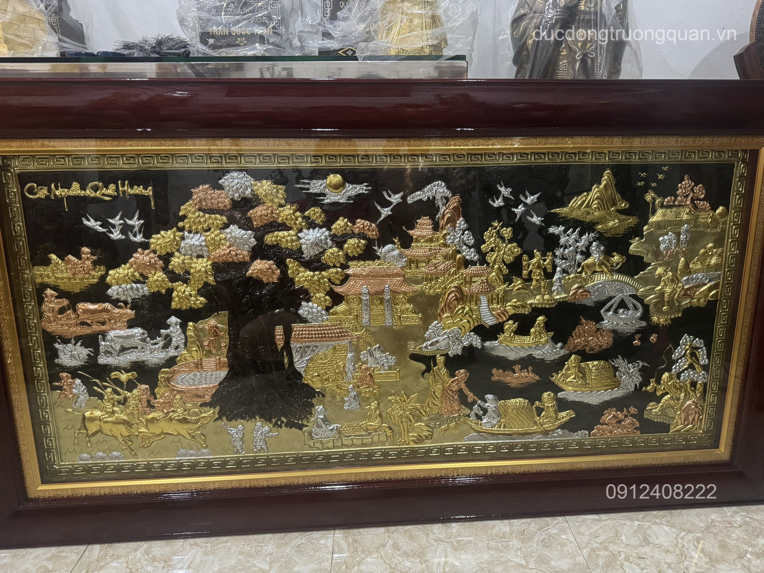 TRANH ĐỒNG CỘI NGUỒN QUÊ HƯƠNG KÍCH THƯỚC 90CMX1M7