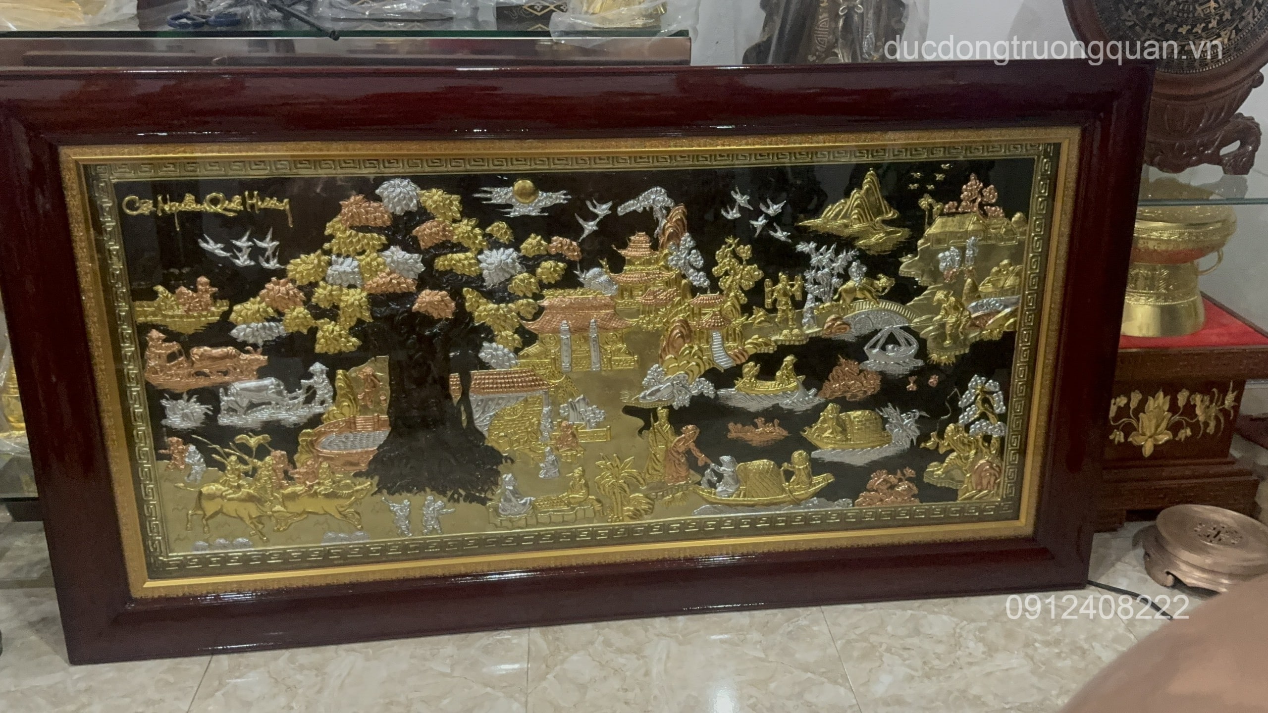 TRANH ĐỒNG CỘI NGUỒN QUÊ HƯƠNG KÍCH THƯỚC 90CMX1M7