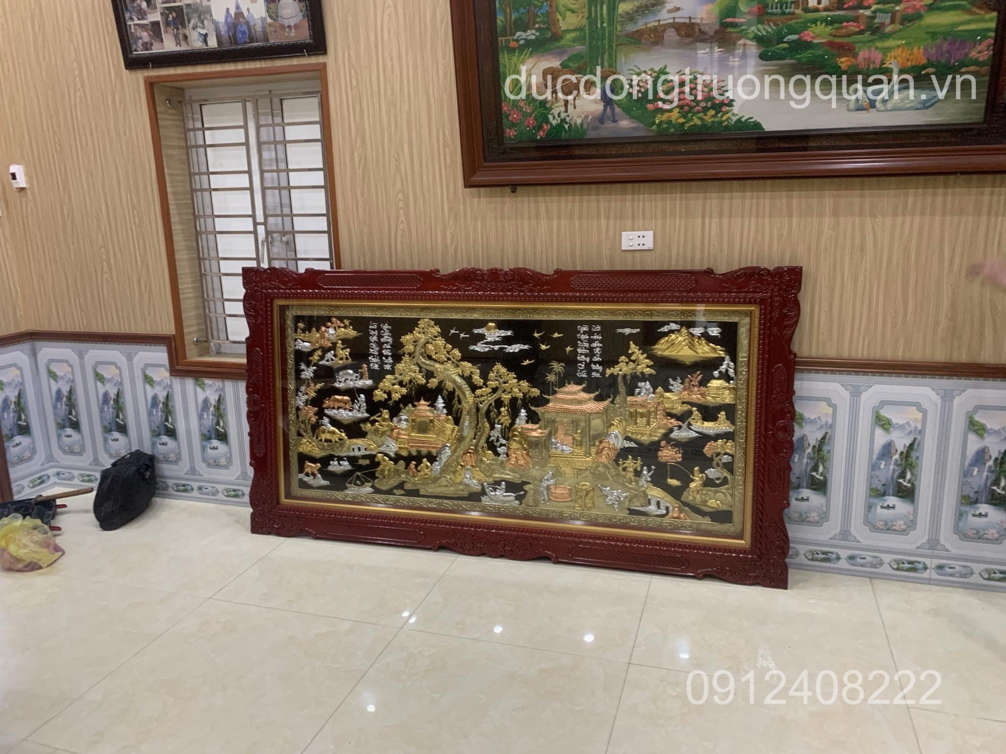TRANH CỘI NGUỒN QUÊ HƯƠNG BẰNG ĐỒNG 1M2 X 2M3