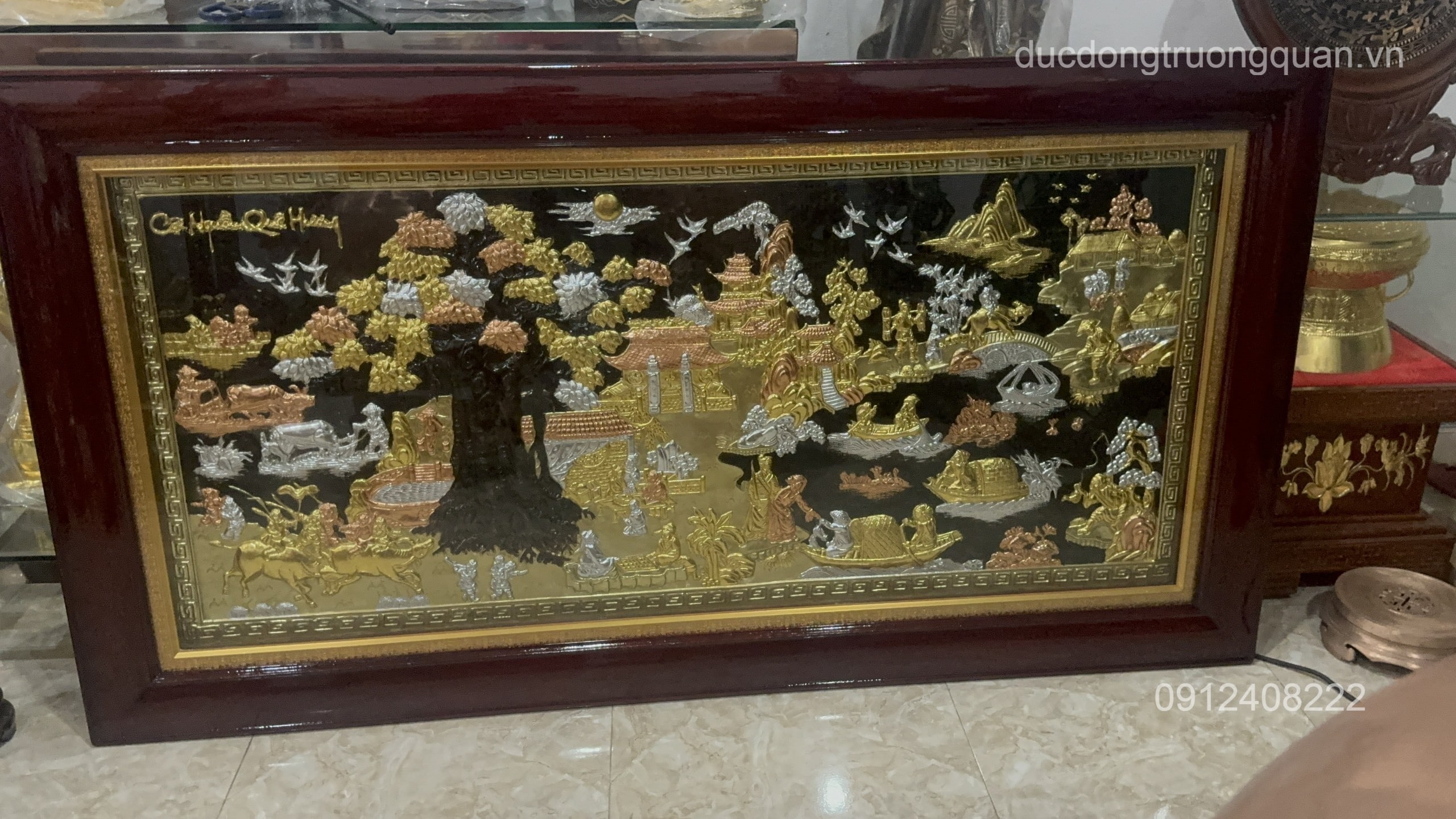 TRANH ĐỒNG CỘI NGUỒN QUÊ HƯƠNG KÍCH THƯỚC 90CMX1M7