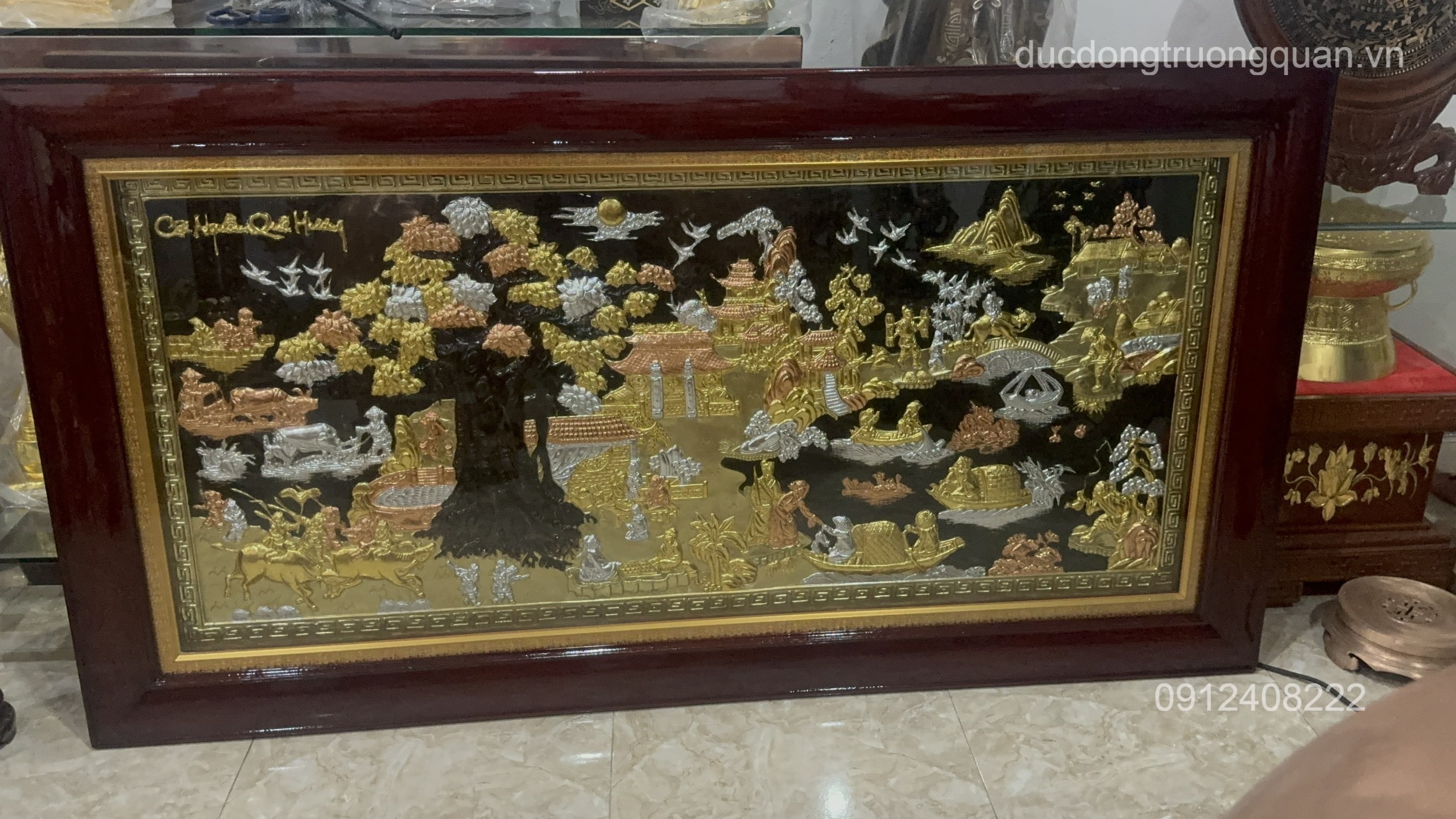 TRANH ĐỒNG CỘI NGUỒN QUÊ HƯƠNG KÍCH THƯỚC 90CMX1M7
