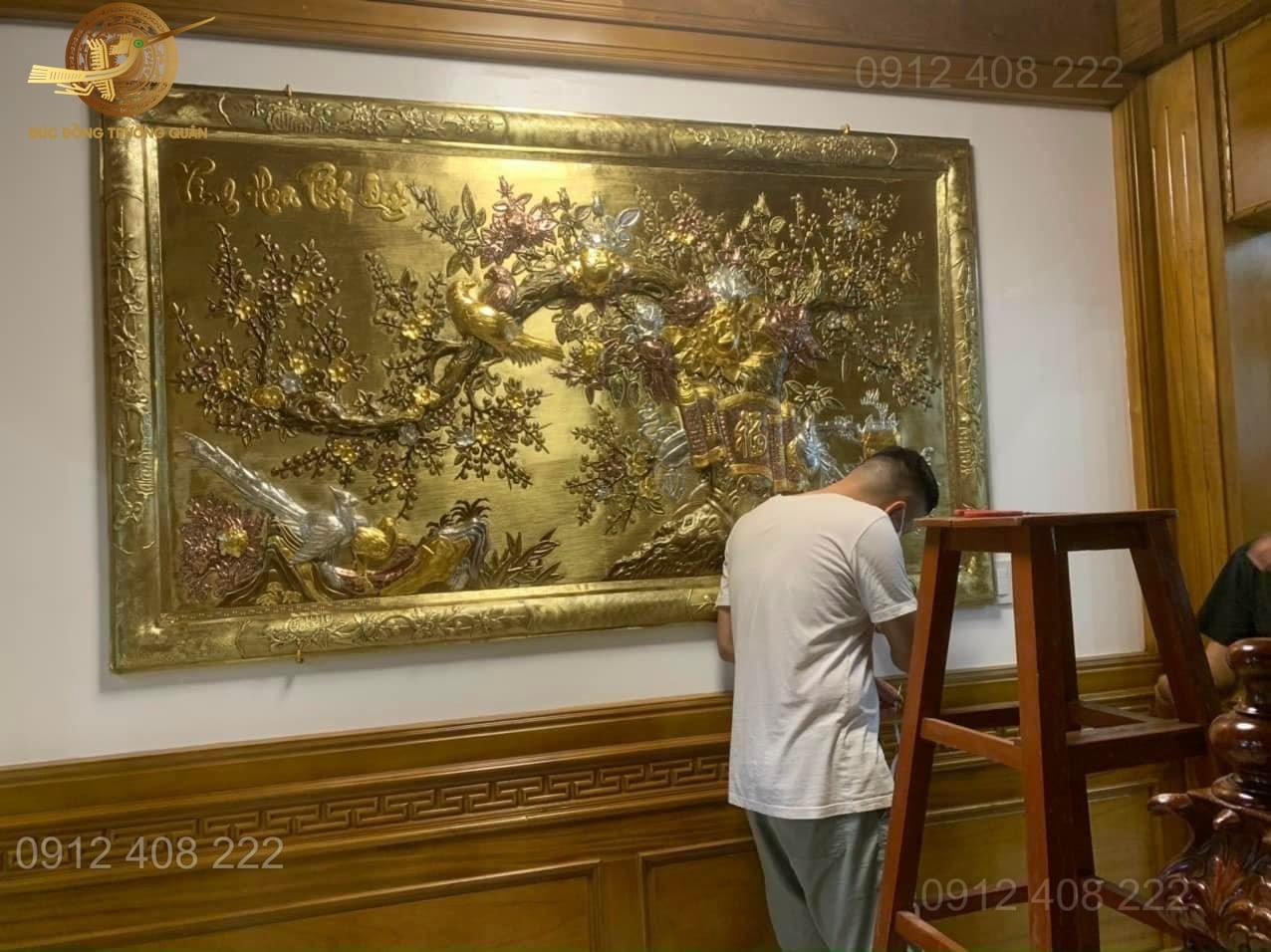 Tranh Vinh Hoa Phú Quý bằng đồng 2m3 x 1m27