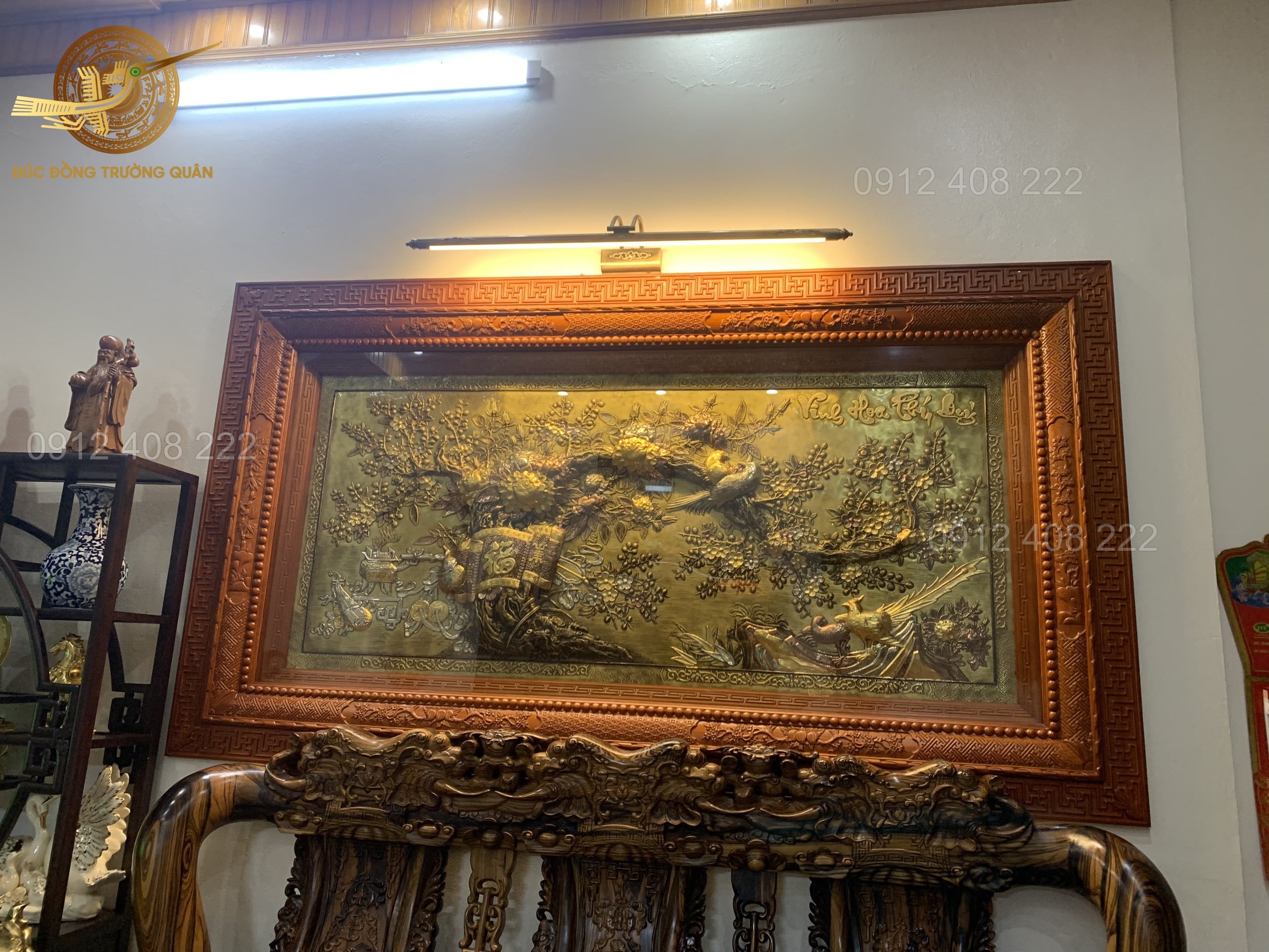 Tranh Vinh Hoa Phú Quý bằng đồng 2m3 x 1m27